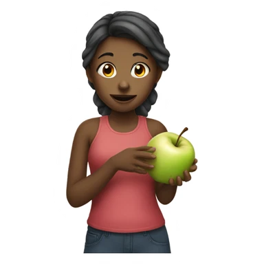 Girl eating a apple sticker