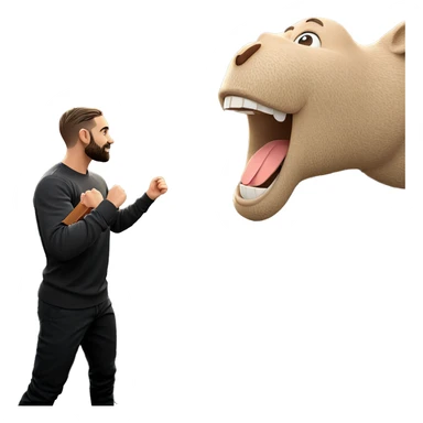 boy with beard outdoors smiling sticker