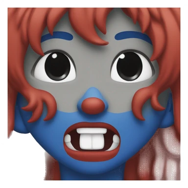 bicolor, red and blue sticker