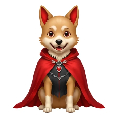     {
      "type": "object",
      "look": "dog in red collar cloak",
      "description": "a loyal vampire dog wearing a red collar cloak"
    } sticker