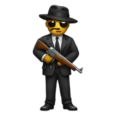 Mafia with tommy gun sticker