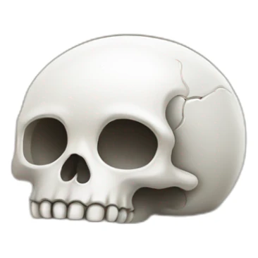 White skull rolling on the floor sticker