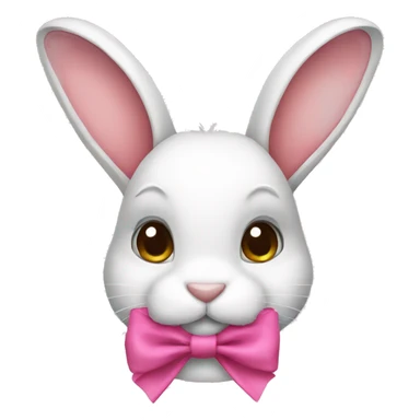 bunny with a pink bow sticker