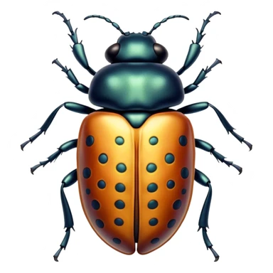 Beautiful and Majestic Beetle Portrait Emoji, Head and body rendered in serene repose with a gentle, content smile, showcasing a robust, intricately patterned exoskeleton with softly closed eyes in tranquil slumber, Simplified yet exquisitely endearing features, highly detailed, glowing with a soft, drowsy metallic light, high shine, relaxed and utterly noble, stylized with an air of timeless natural grandeur, soft glowing outline, capturing the essence of a beautiful and majestic beetle that embodies the refined strength of nature! sticker