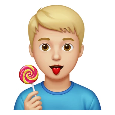 Guy eating lollipop sticker