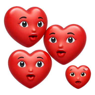 Heart shaped kiss emojis sticker