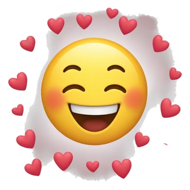 Laughing with hearts around sticker