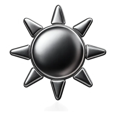 simple yellow sun, chrome style, apple emoji inspired sticker