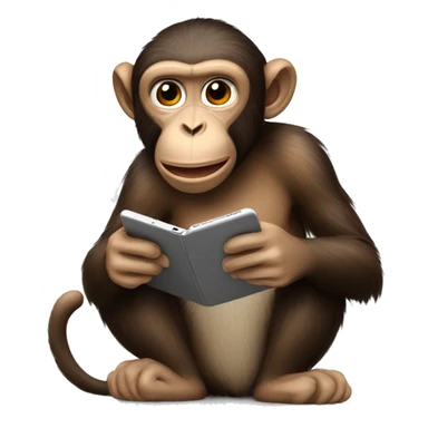 Monkey using iphone sticker
