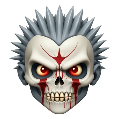 scarred bony warrior face, tarkatan baraka, bloody, spiky bones sticker