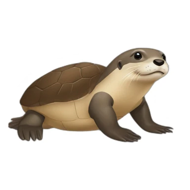 Loutre sur une tortue  sticker
