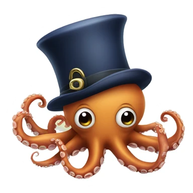 Octopus with tophat sticker
