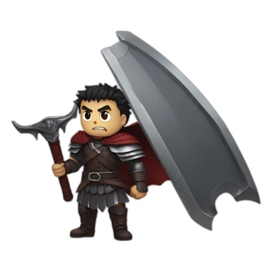 angry berserk guts carrying a huge sword on his shoulder sticker