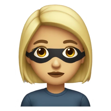 Sad woman with eye patch sticker