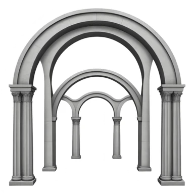 use this bridge. 2 ARCHES side by side, modern LA column in middle, bridge on top of column arch left and right sticker