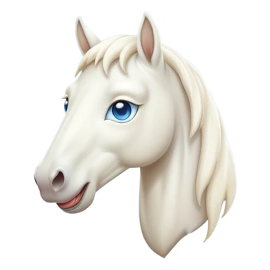 Cinematic Cute Yawning White Horse Portrait Emoji, Head tilted slightly with a dramatic, wide-open yawn, revealing a soft white fur with a subtle shimmer, floppy ears slightly drooping, round blue eyes barely open in drowsy contentment, Simplified yet irresistibly adorable features, highly detailed, glowing with a soft, cozy glow, high shine, relaxed yet expressive, stylized with a touch of whimsy, bright and endearing, soft glowing outline, capturing the essence of a sleepy yet affectionate horse, so drowsy it feels like it could stretch out of the screen and curl up for a nap! sticker