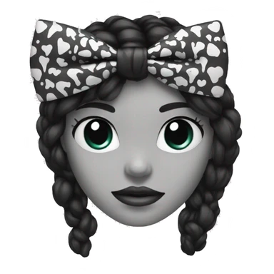 Black with skull pattern bow sticker