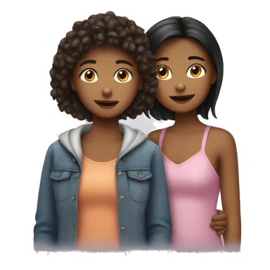 Girl with two best friend  sticker