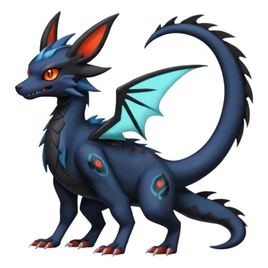 Spooky Nargacuga-Salandit-Umbreon-Noibat-Noivern-Silvally-Pokémon-Fakémon-fusion (full body) sticker