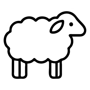 outlined sheep icon sticker