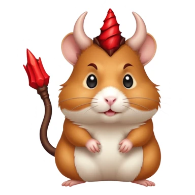 Hamster with devil horns and a tail sticker