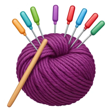 ball of wool with knitting needles sticker