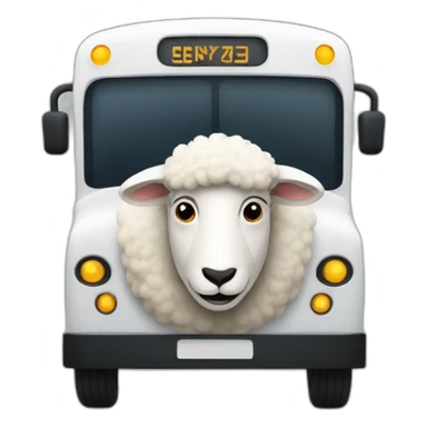Sheep driving a modern bus sticker