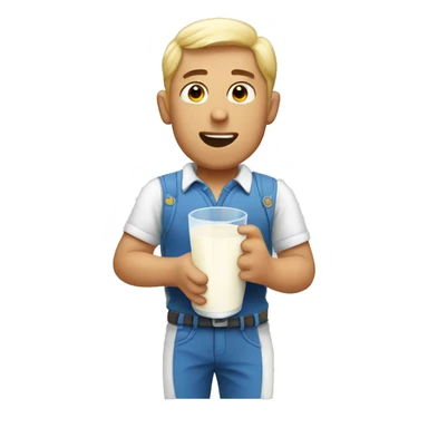 A man drink milk sticker