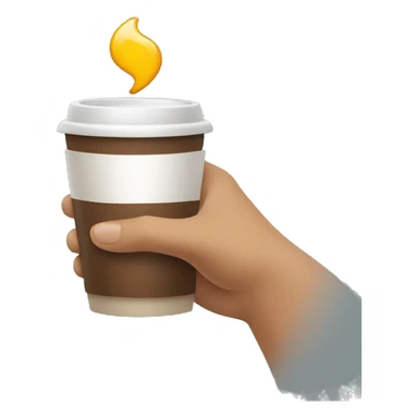 Hand holding a cup of coffee sticker