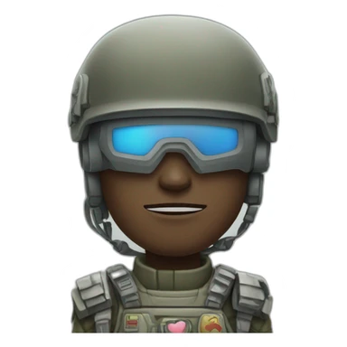 A cyborg soldier who want peace and love sticker