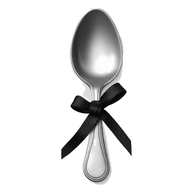 Elegant spoon with black ribbon around it sticker