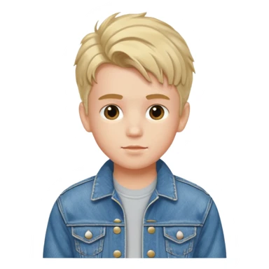 boy with 80s hairstyle and wears fancy denim jacket sticker