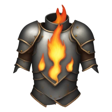 torso armor covered in flames sticker