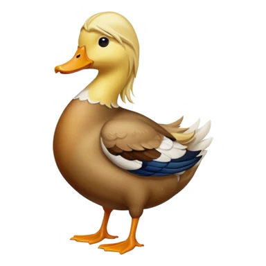 duck with long blonde hair sticker