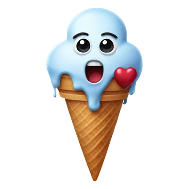 Scary love heart with ice cream sticker