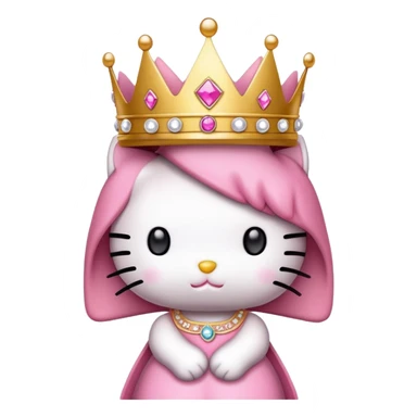 Hello kitty with crown sticker