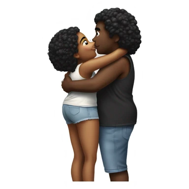 black fat boy kiss beautiful skinny black girl sticker