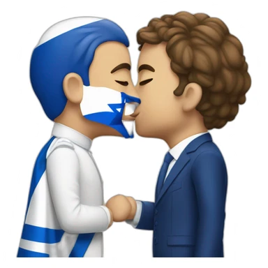 Macron kissing israel flag sticker