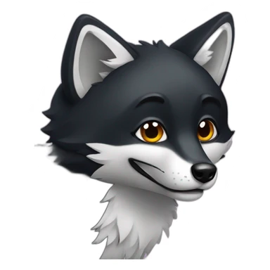 funny black fox sticker