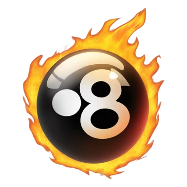 8ball on fire sticker