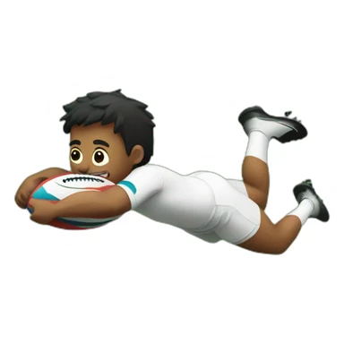 Rugby player diving on pitch sticker