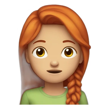 Long Redhair girl crying straight sticker