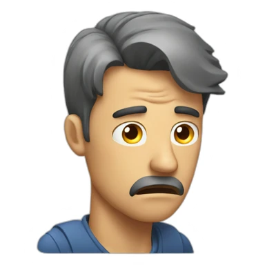 a man with headache and is frustrated  sticker