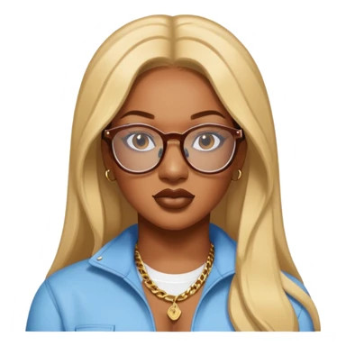 rapper Megan Thee Stallion wear glasses sticker