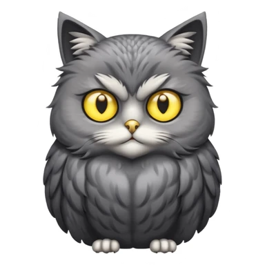 A cat with a owl body sticker
