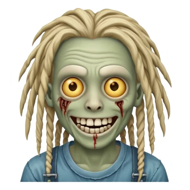 zombie with dreads with braces smiling  sticker