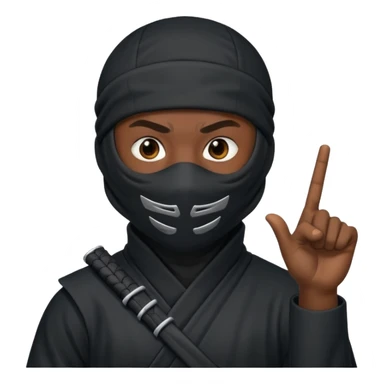 Crea un memoji con este emoji 🥷🏽 y este👈🏽 sticker