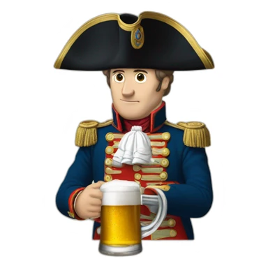 Napoleon qui boit une biere sticker
