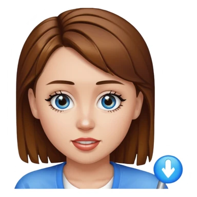 Miley Cyrus with blue eyes, brown hair sticker