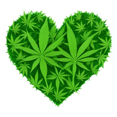 Weed heart sticker